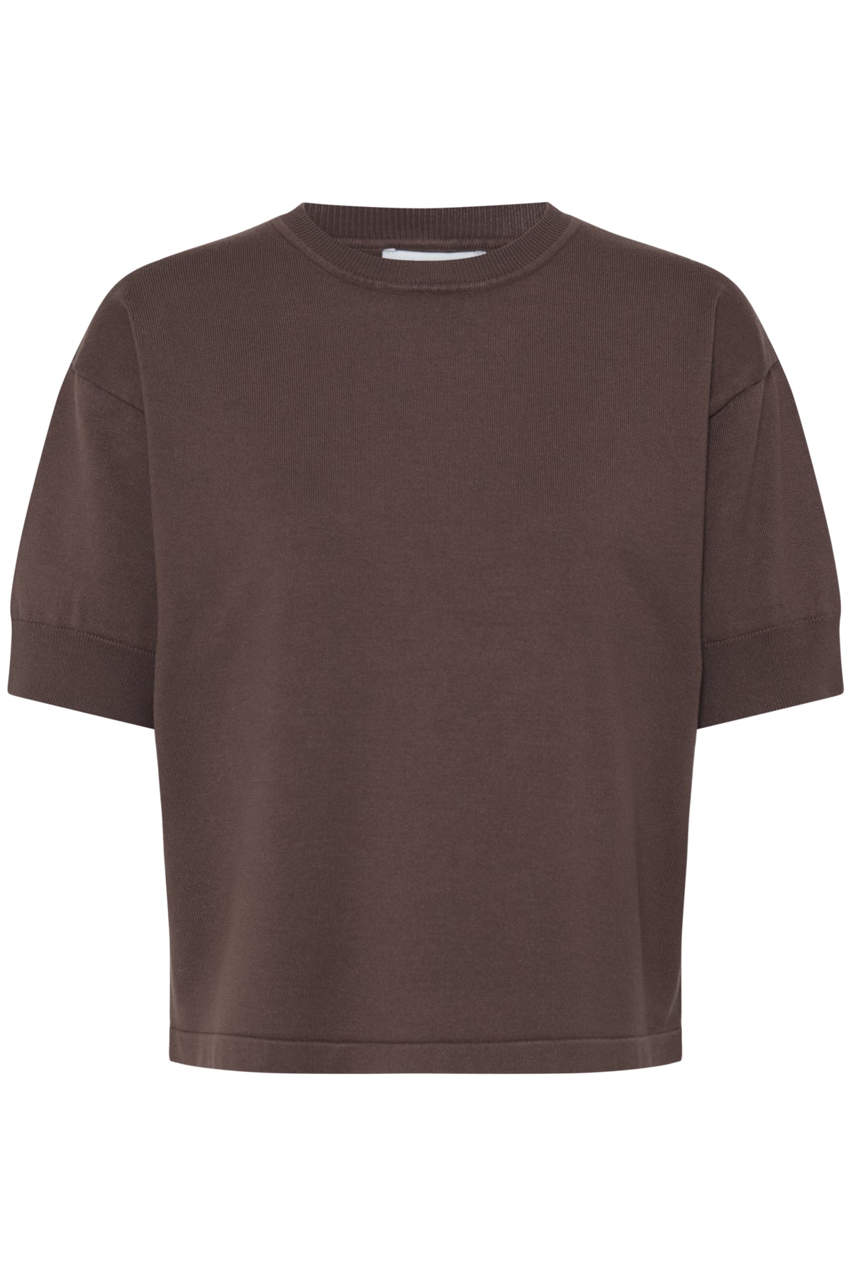 B. Young Morla Short Sleeve Crew Top in brown by B. Young, a casual short sleeve cotton top perfect for everyday wear