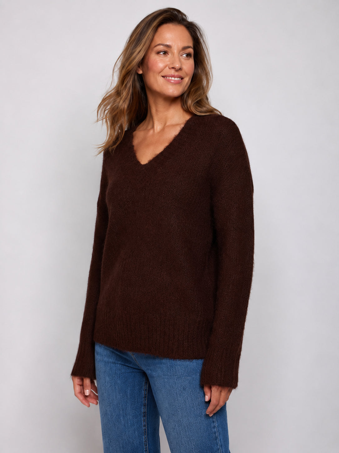 B. Young Millers V Neck Wool Blend Sweater
