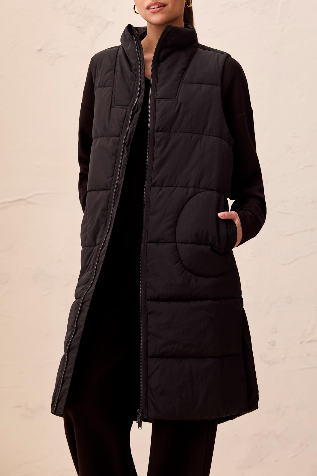 Tribal Dana's New Zip Quilted Long Vest
