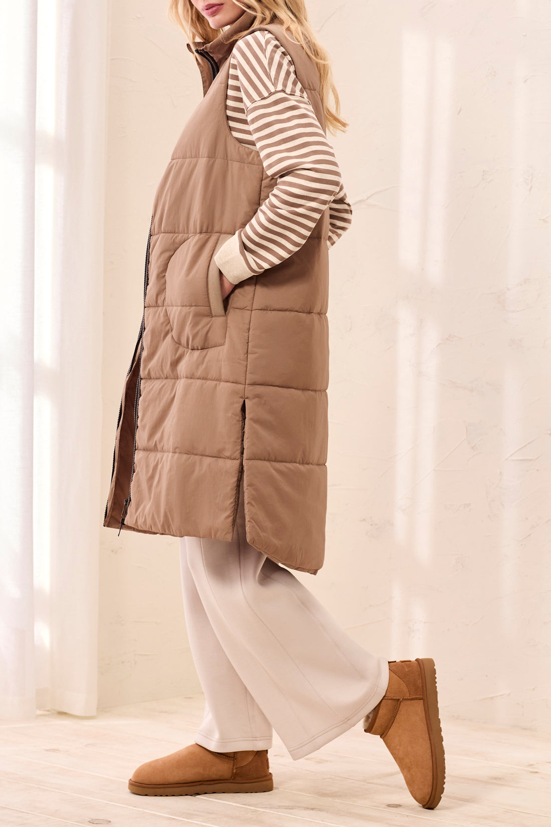 Tribal Dana's New Zip Quilted Long Vest