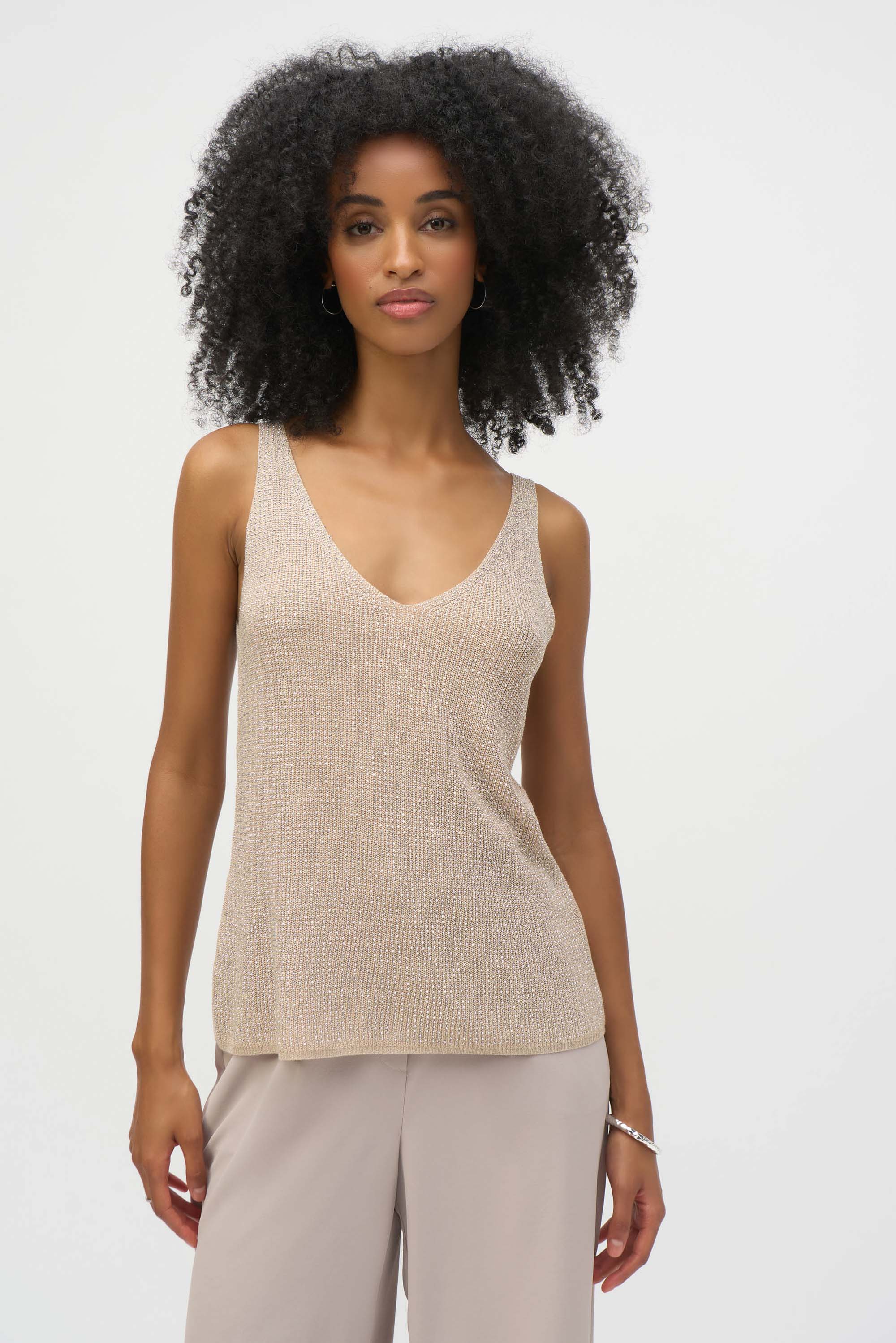 Joseph Ribkoff Dazzle Metallic Knit Top
