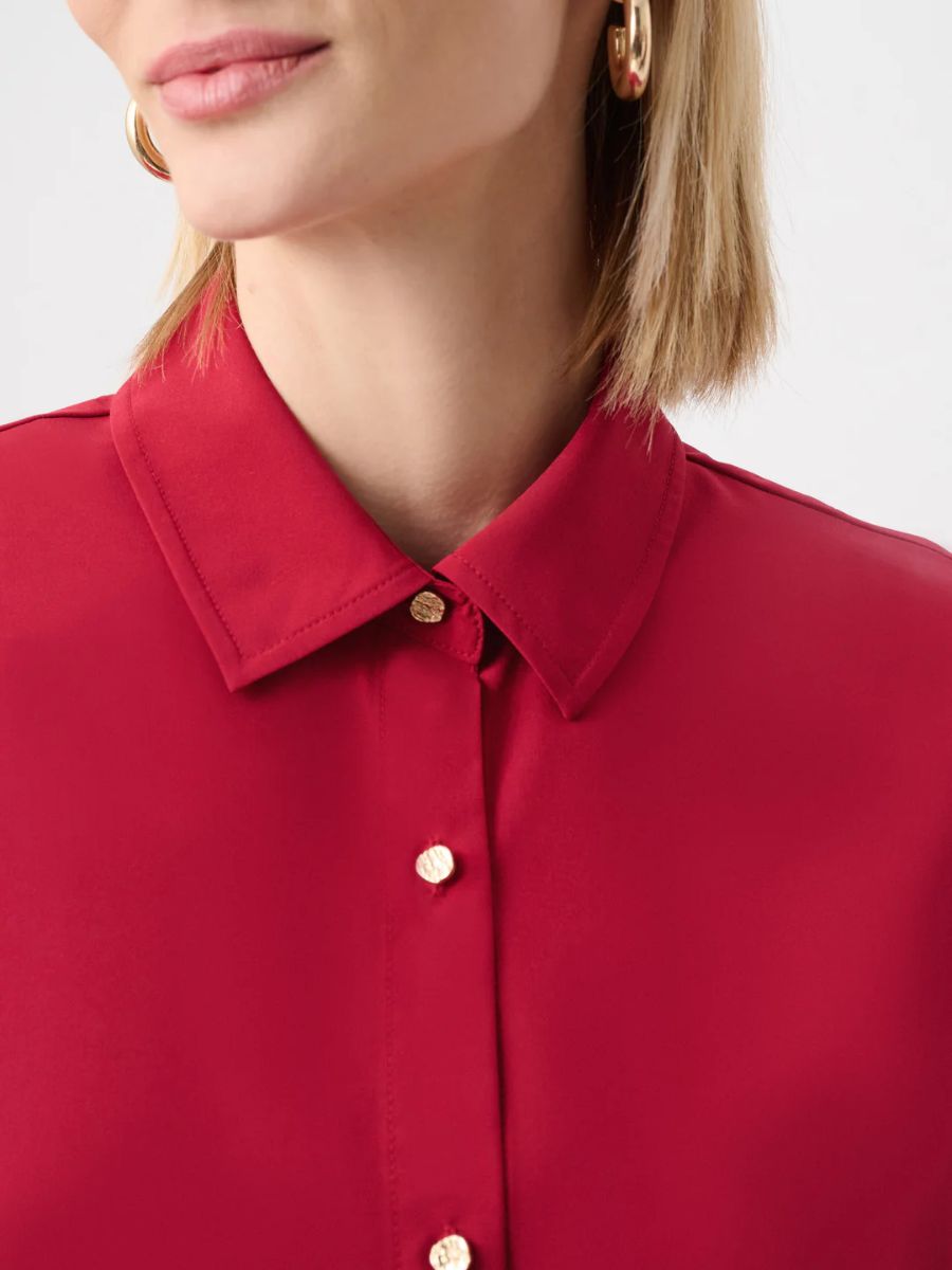Joseph Ribkoff Poplin Zip-On-Back Button Front Shirt