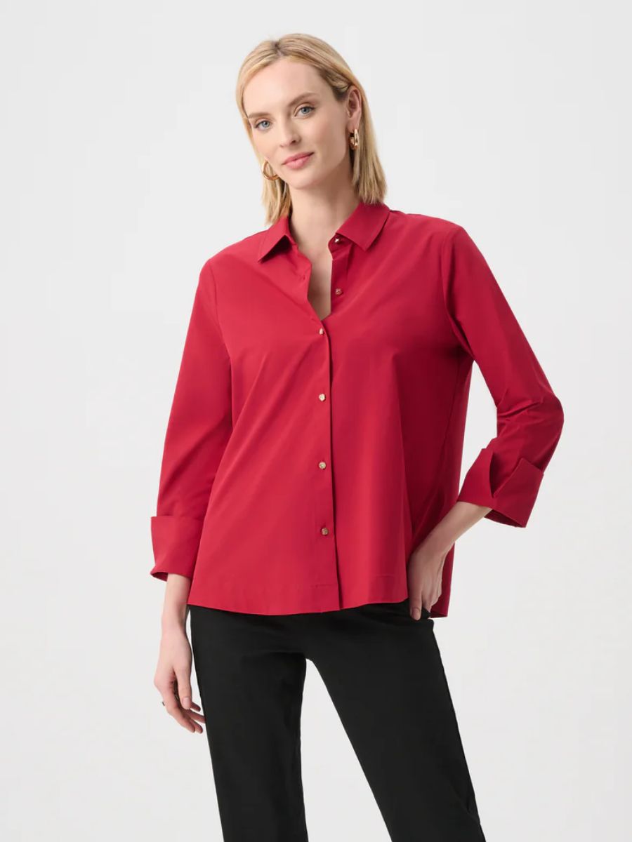 Joseph Ribkoff Poplin Zip-On-Back Button Front Shirt