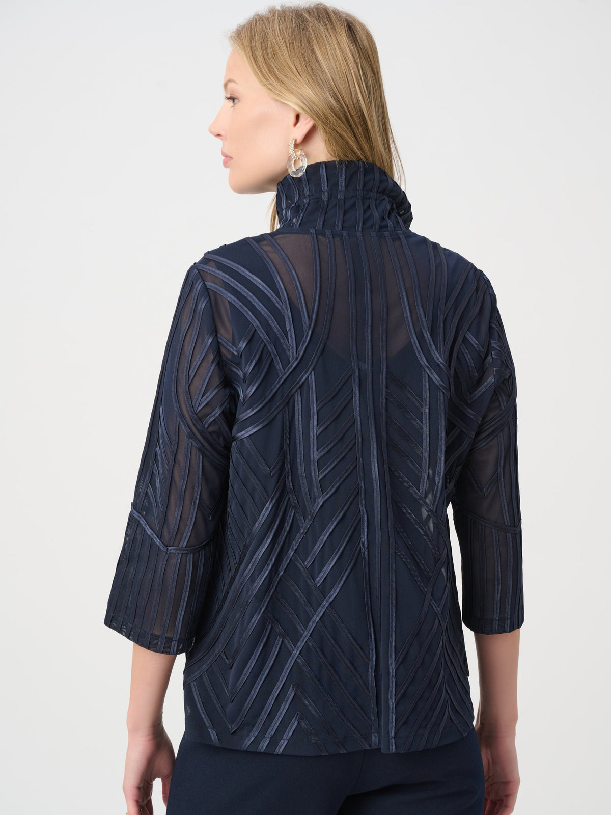 Joseph Ribkoff Tone-on-Tone Mesh Soutache Jacket