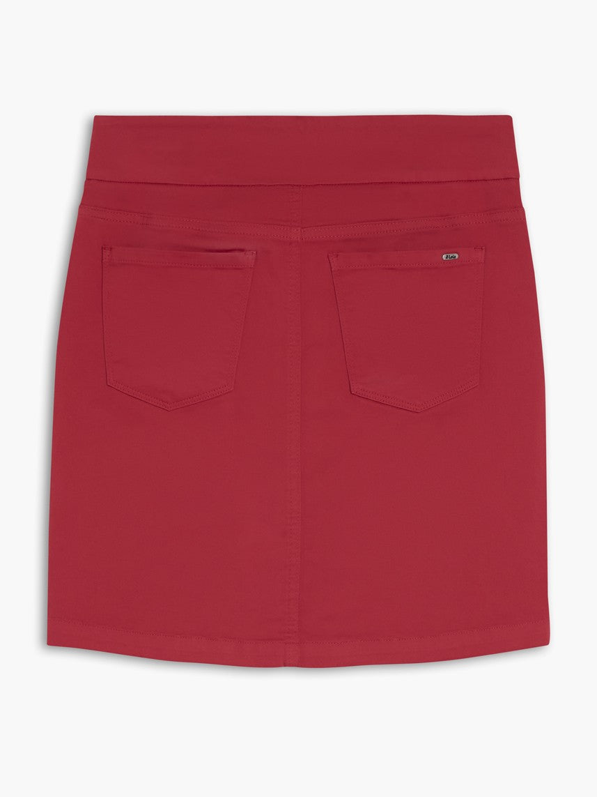 Lois Lindsay Back Pocket 19.5" Skort in red by Lois with back pockets and smooth waistband design