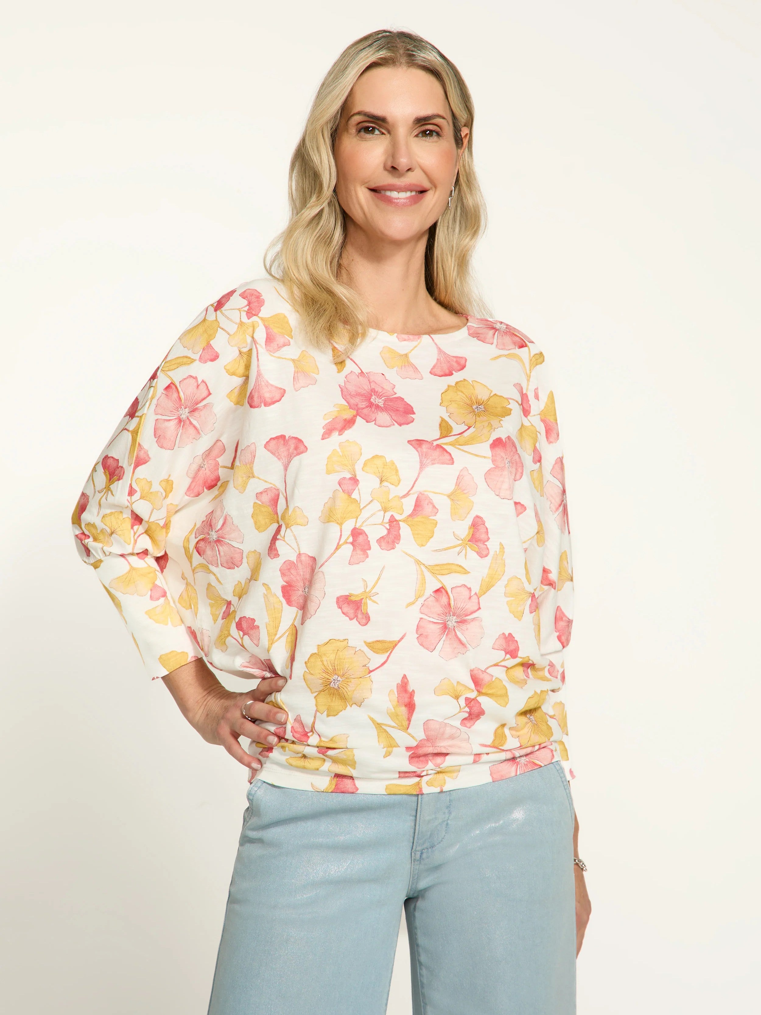 FDJ Canopy Batwing Floral Top