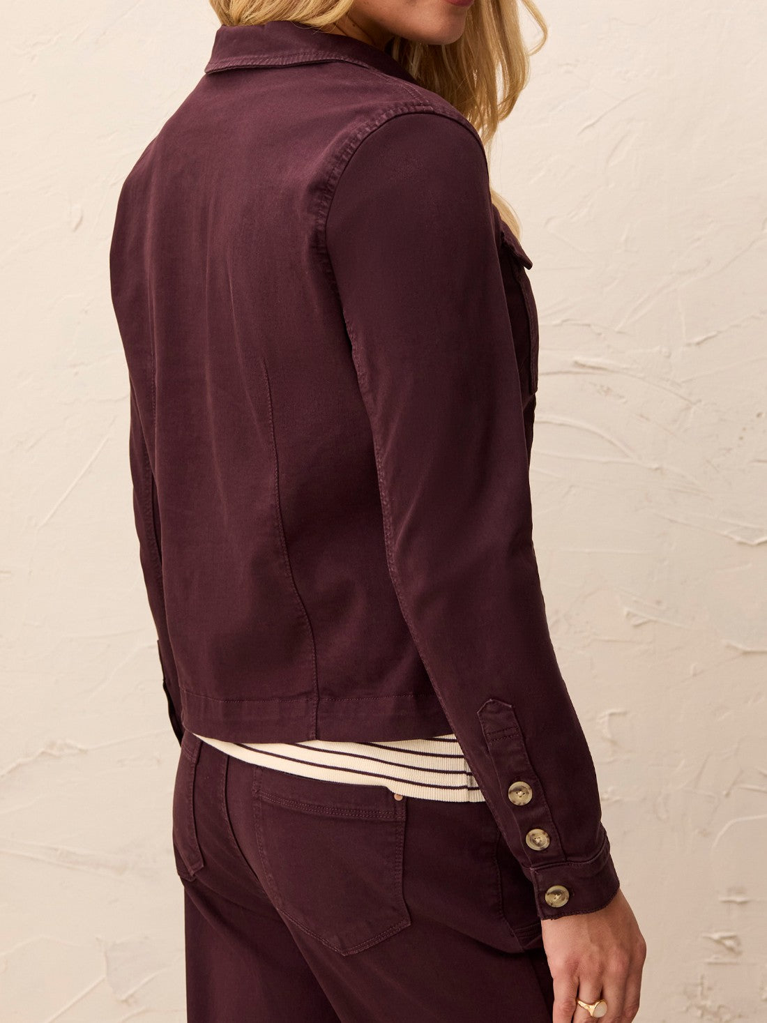 Tribal Cotton Long Sleeve Button Front Jacket with Horn Buttons