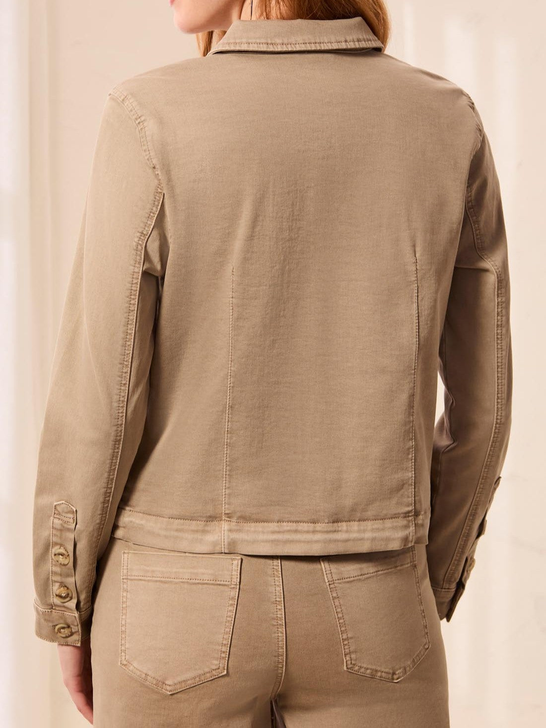 Tribal Cotton Long Sleeve Button Front Jacket with Horn Buttons