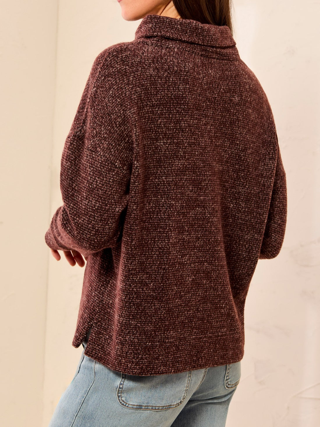 Tribal Fond Brushed Otto Mock Neck Top