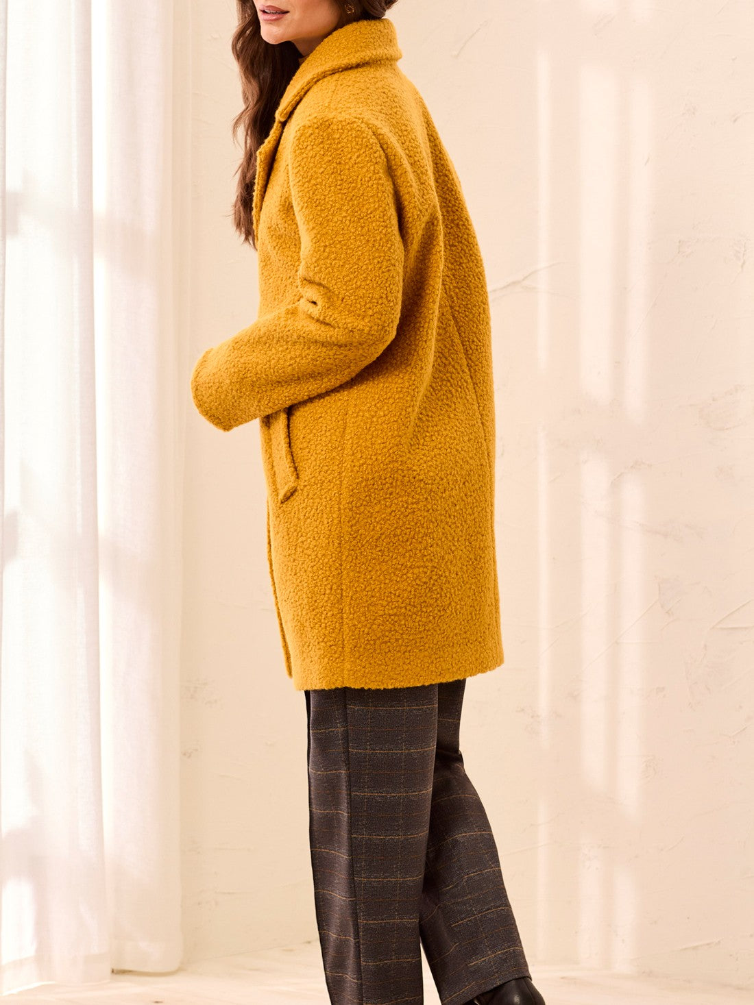 Tribal Bouclé 2-Button Notch Collar Coat