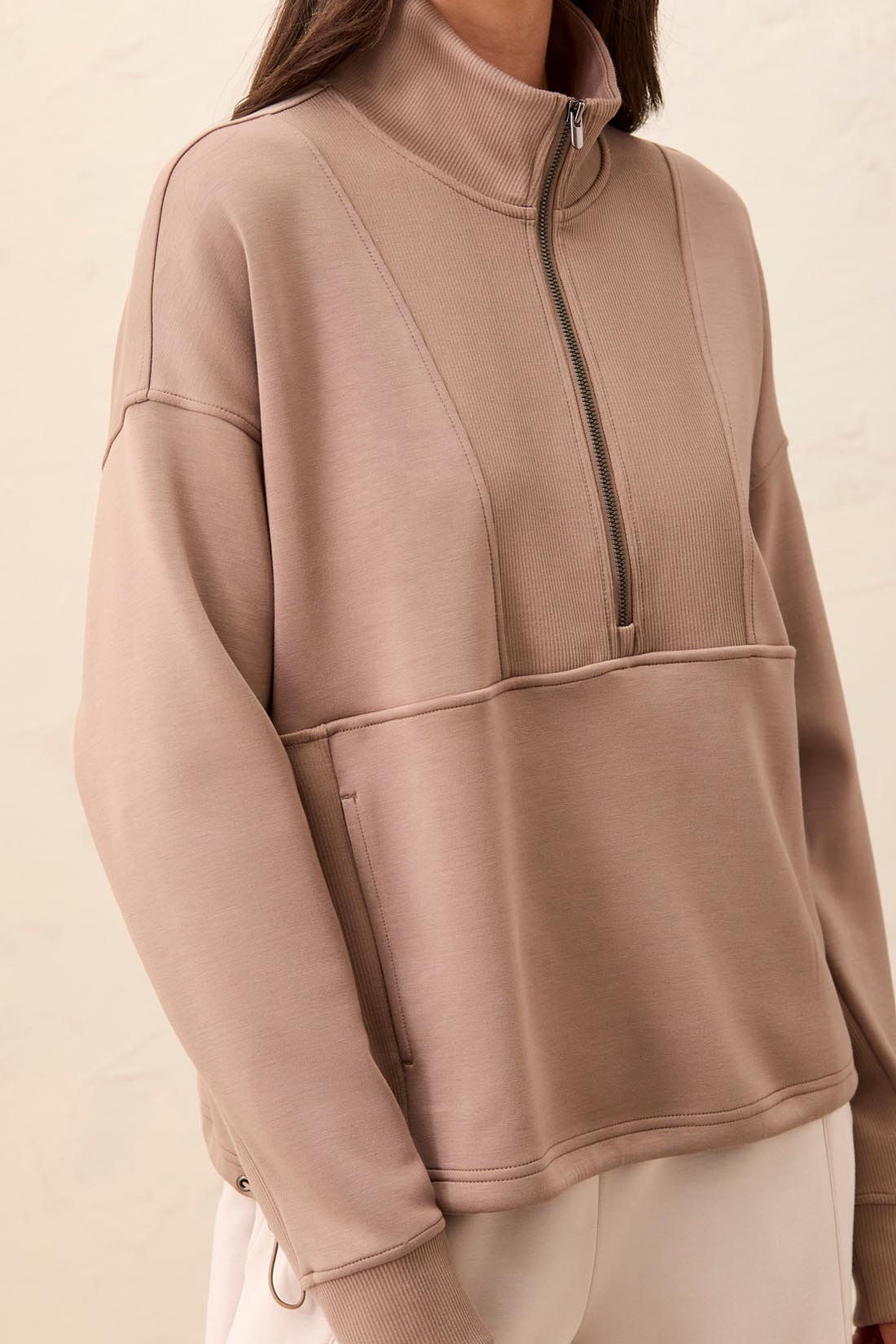 Tribal Techno Lux 1/4 Zip Pullover Top