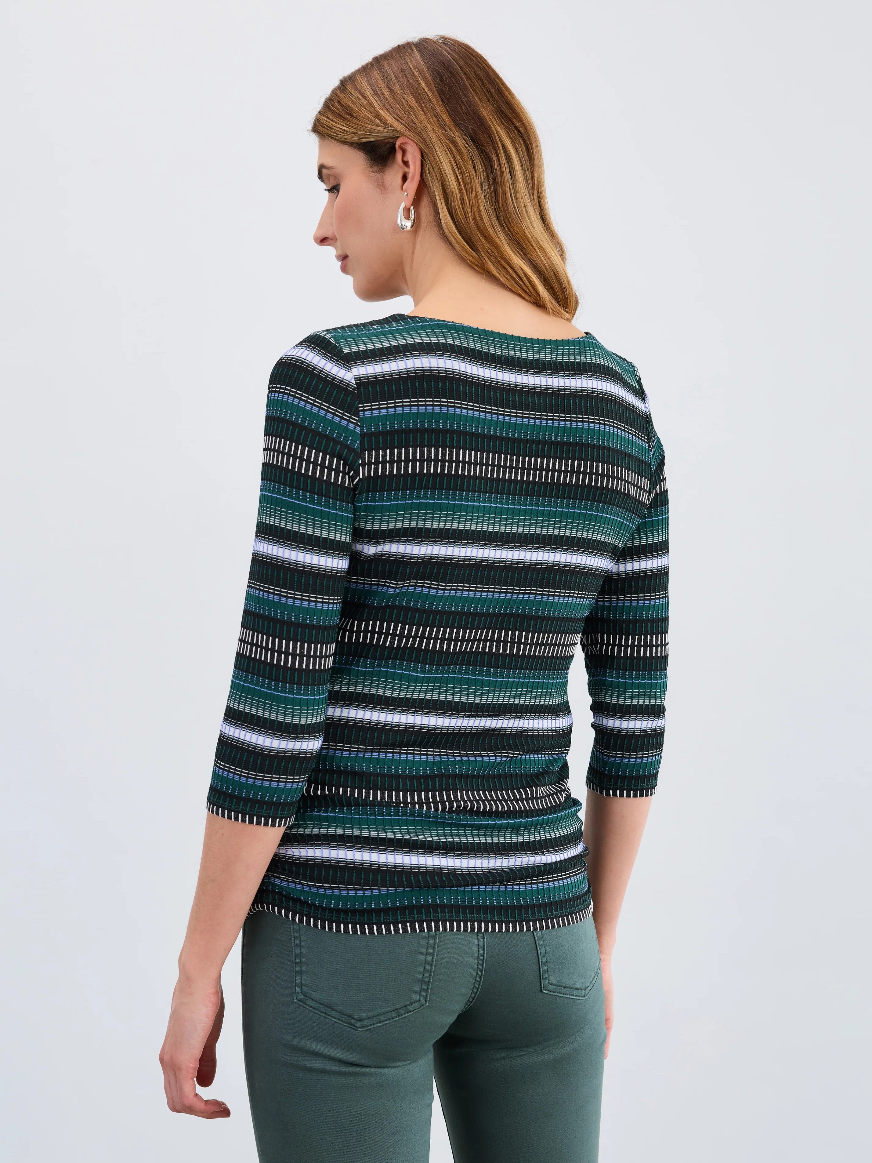 FDJ 3/4 Sleeve Ruched Side Top