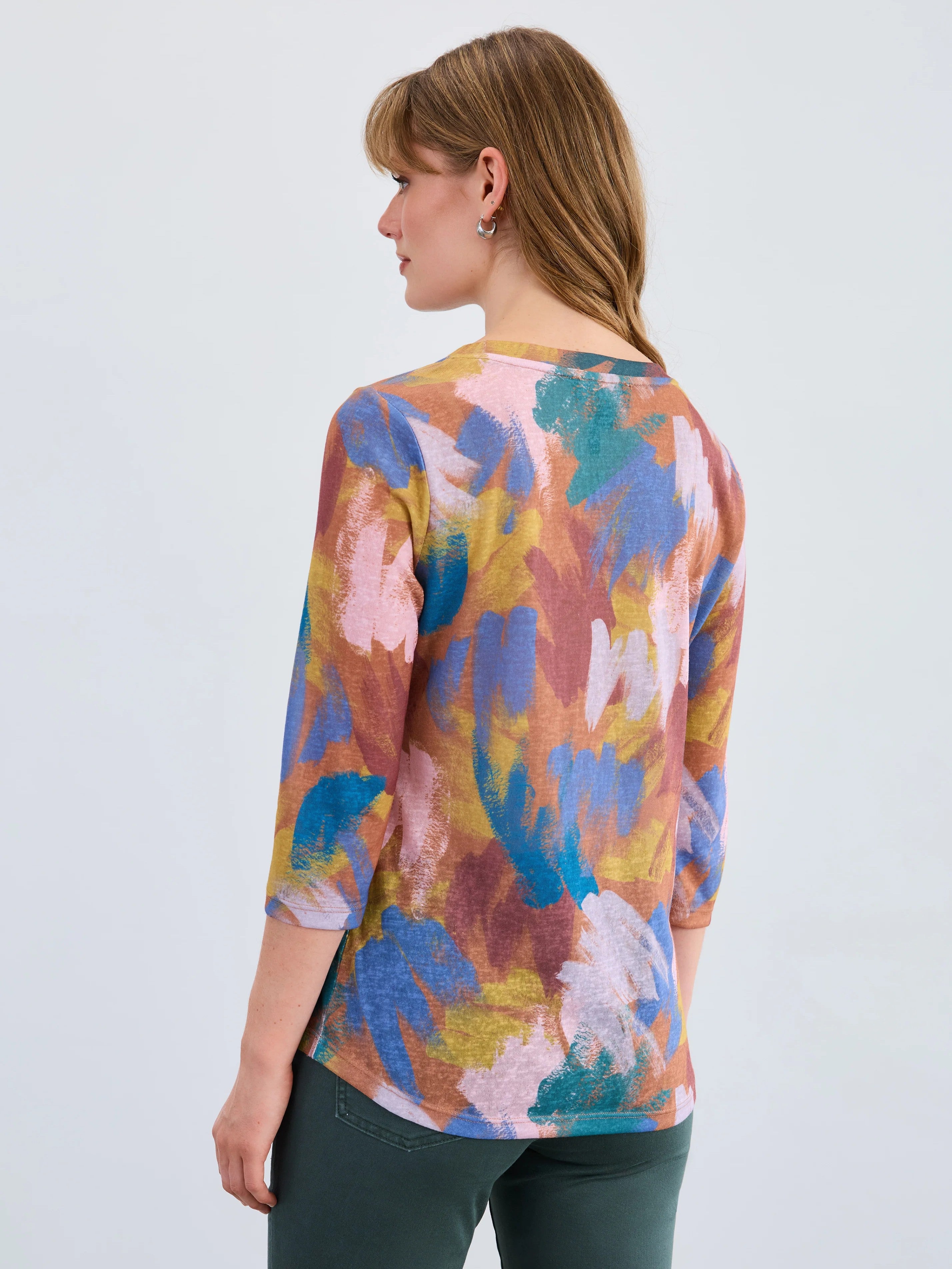 FDJ 3/4 Sleeve Scoop Neck Top