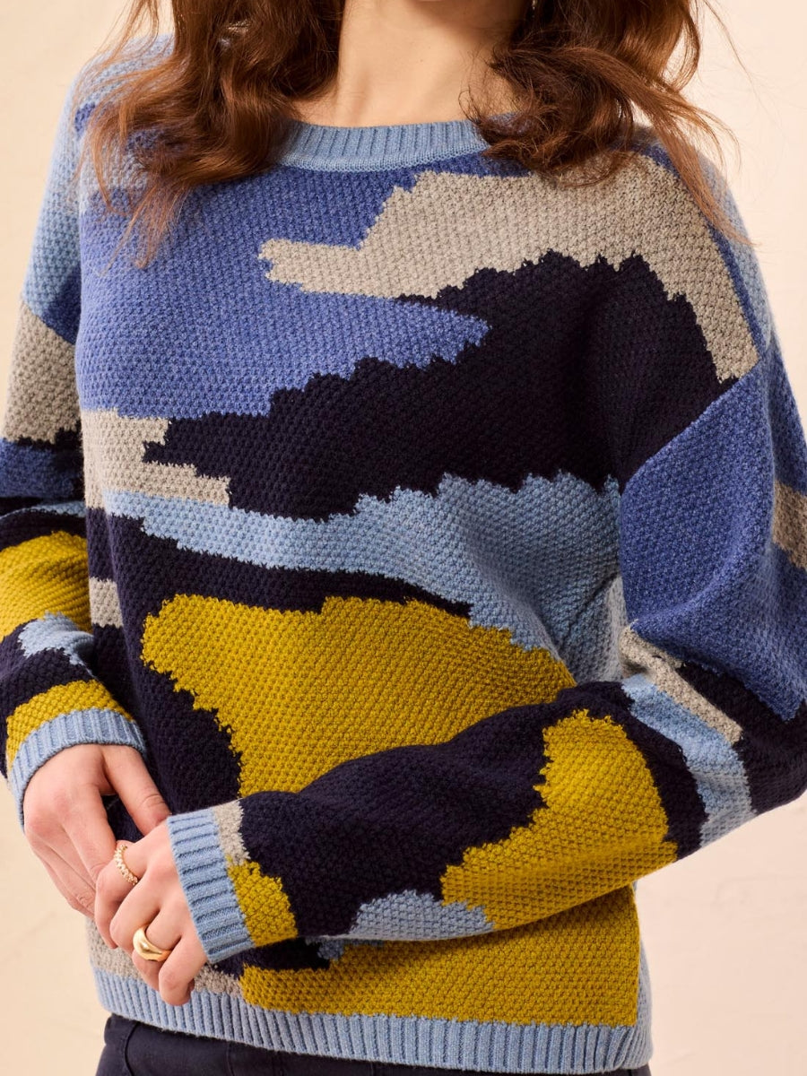 Tribal Paisley Park Soft Crew Neck Sweater