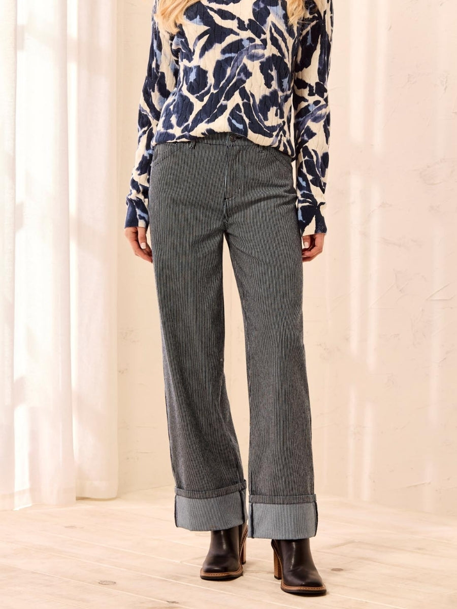 Tribal Paisley Pinstripe Cuffed Pant