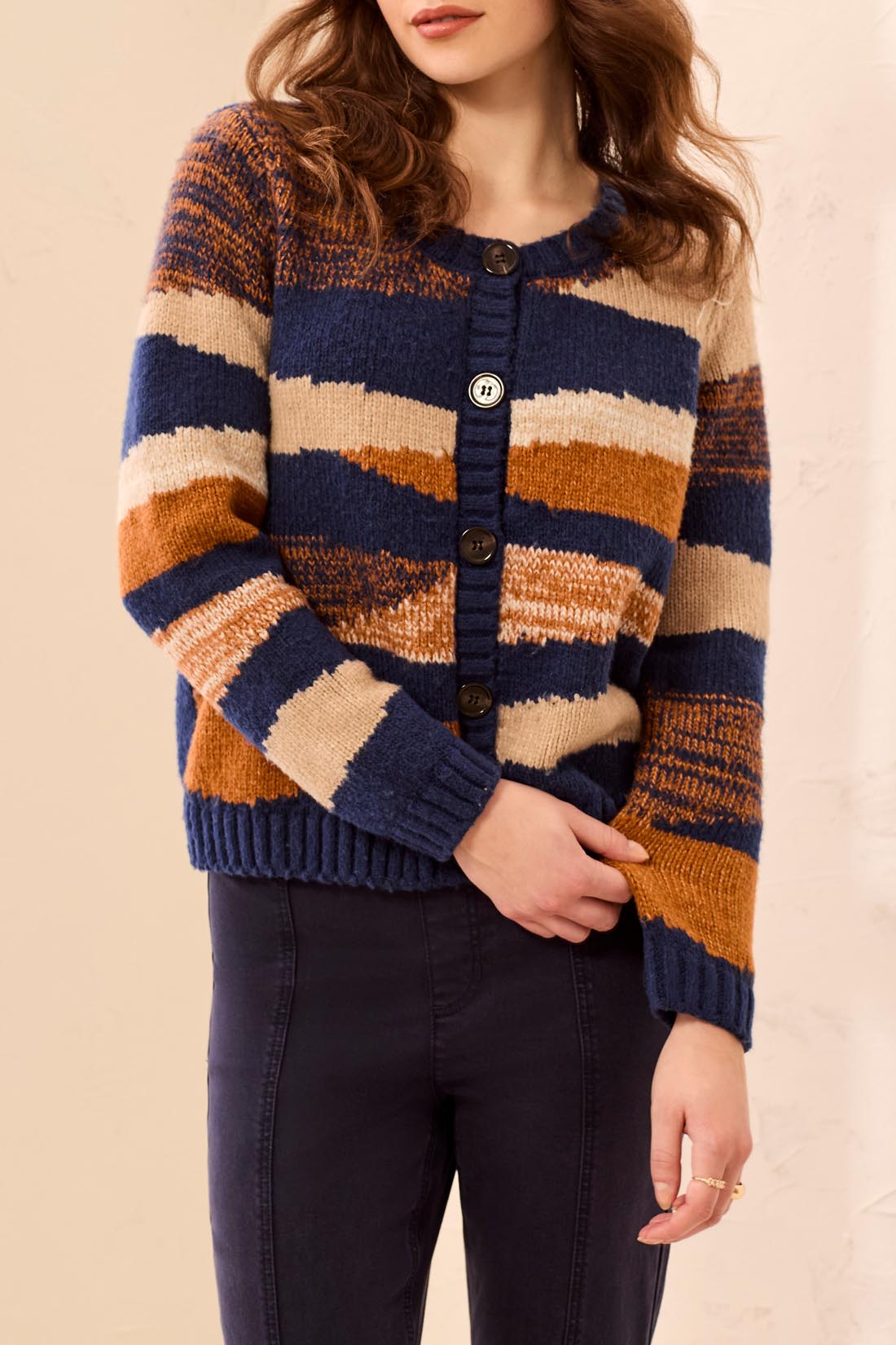 Tribal Soho Good Waves Crew Neck Cardigan