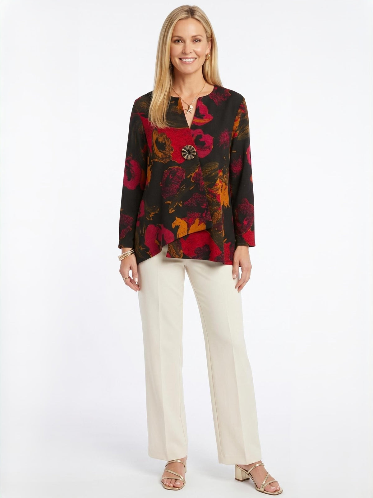 Comfort Print Button Jacket
