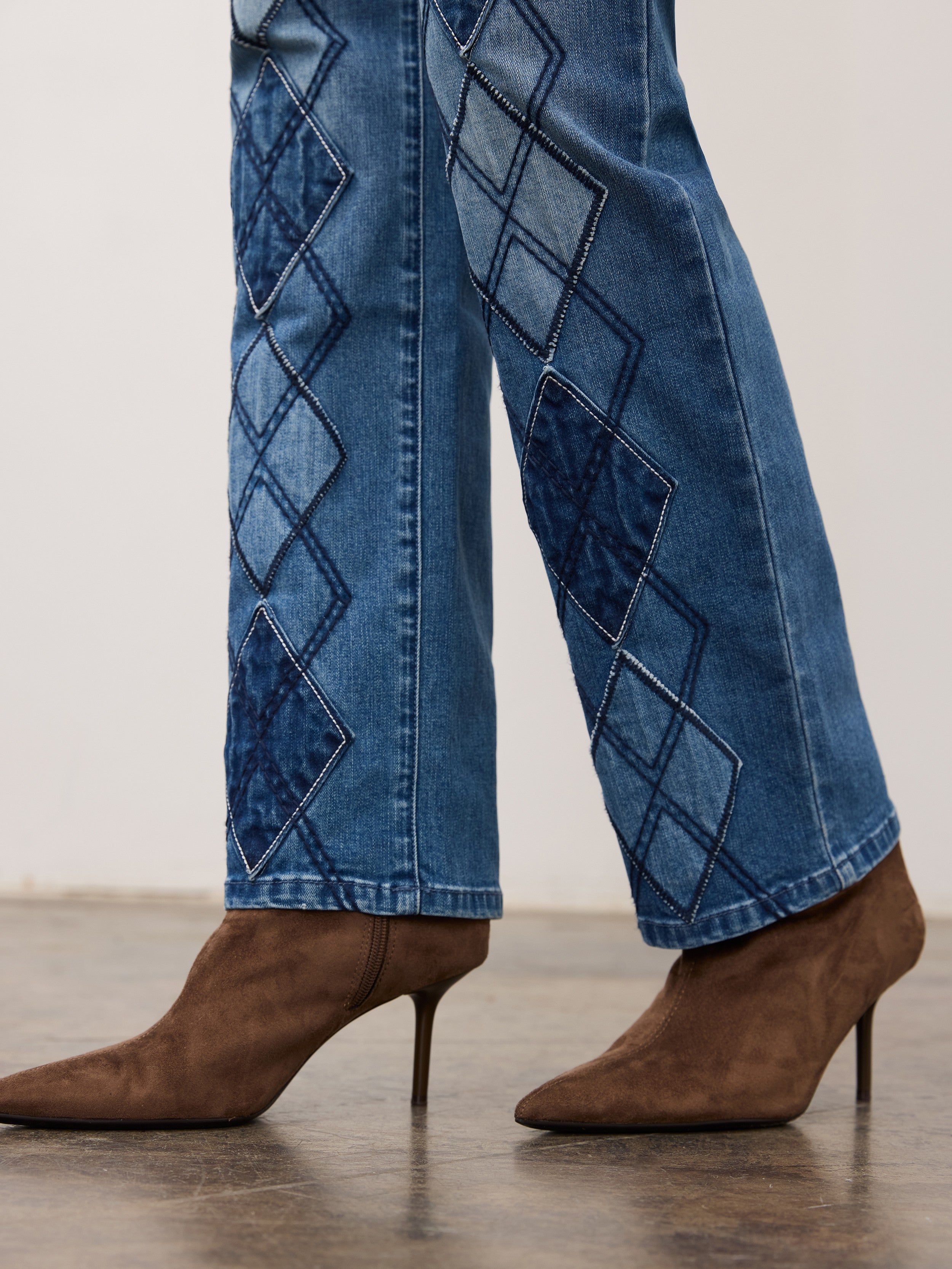 FDJ Christina Argyle 31" Straight Leg Jeans