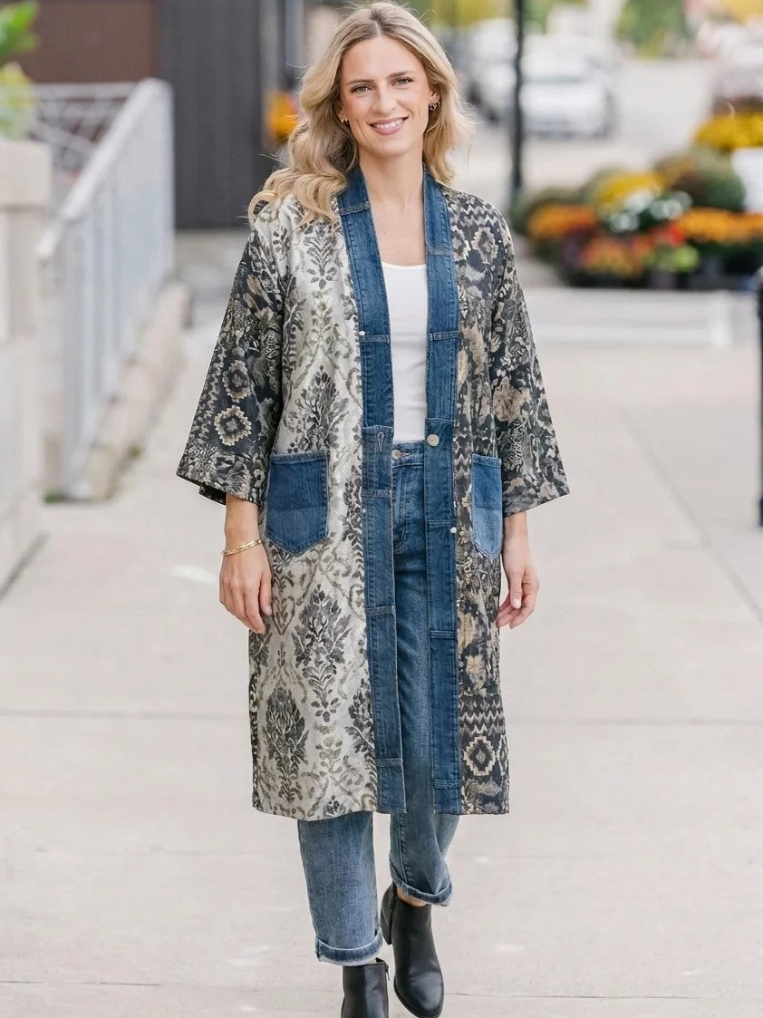 Shannon Passero Janis Denim Trim Cardigan