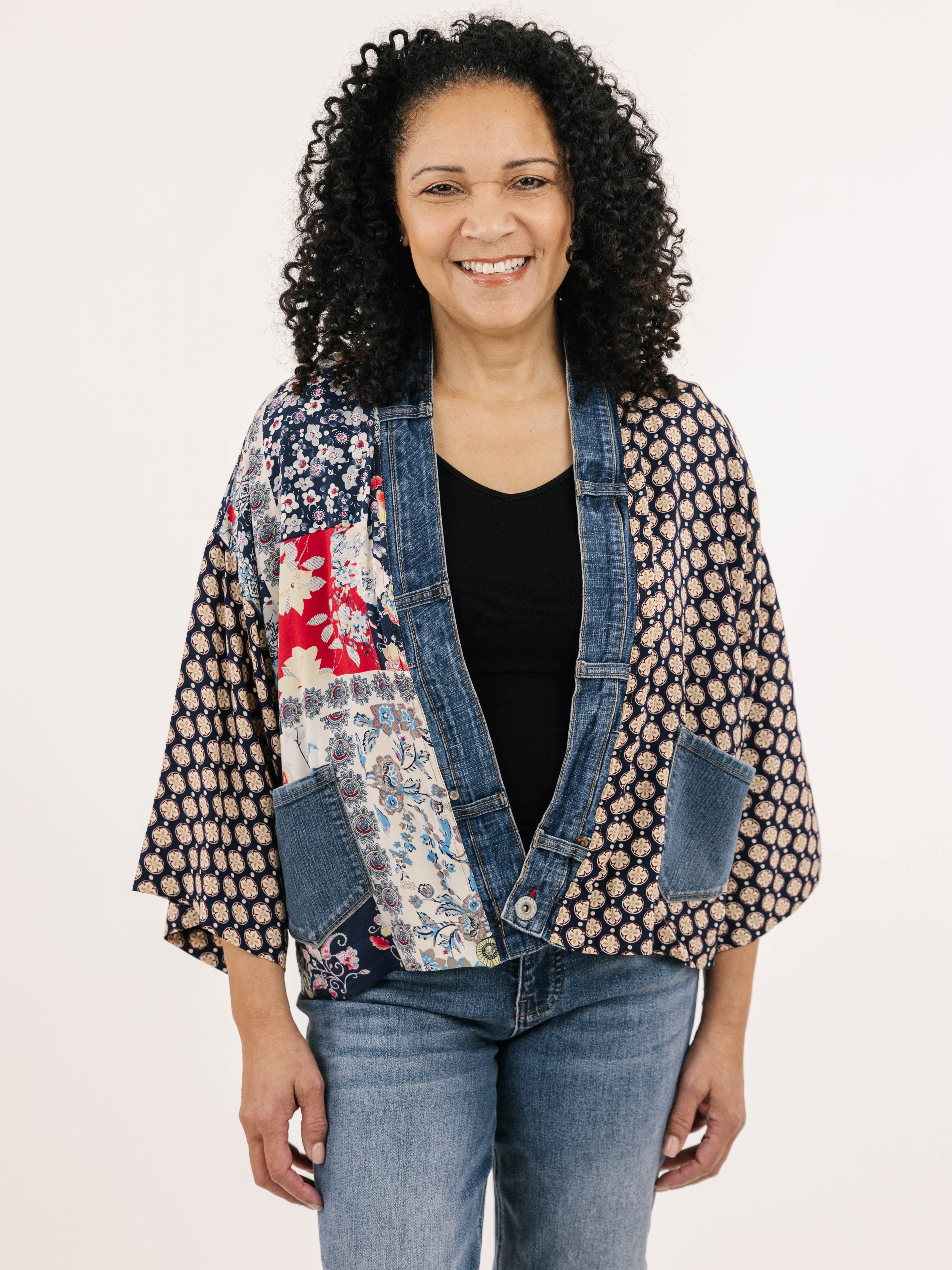 Shannon Passero Karol Paisley Denim Trim Cardigan