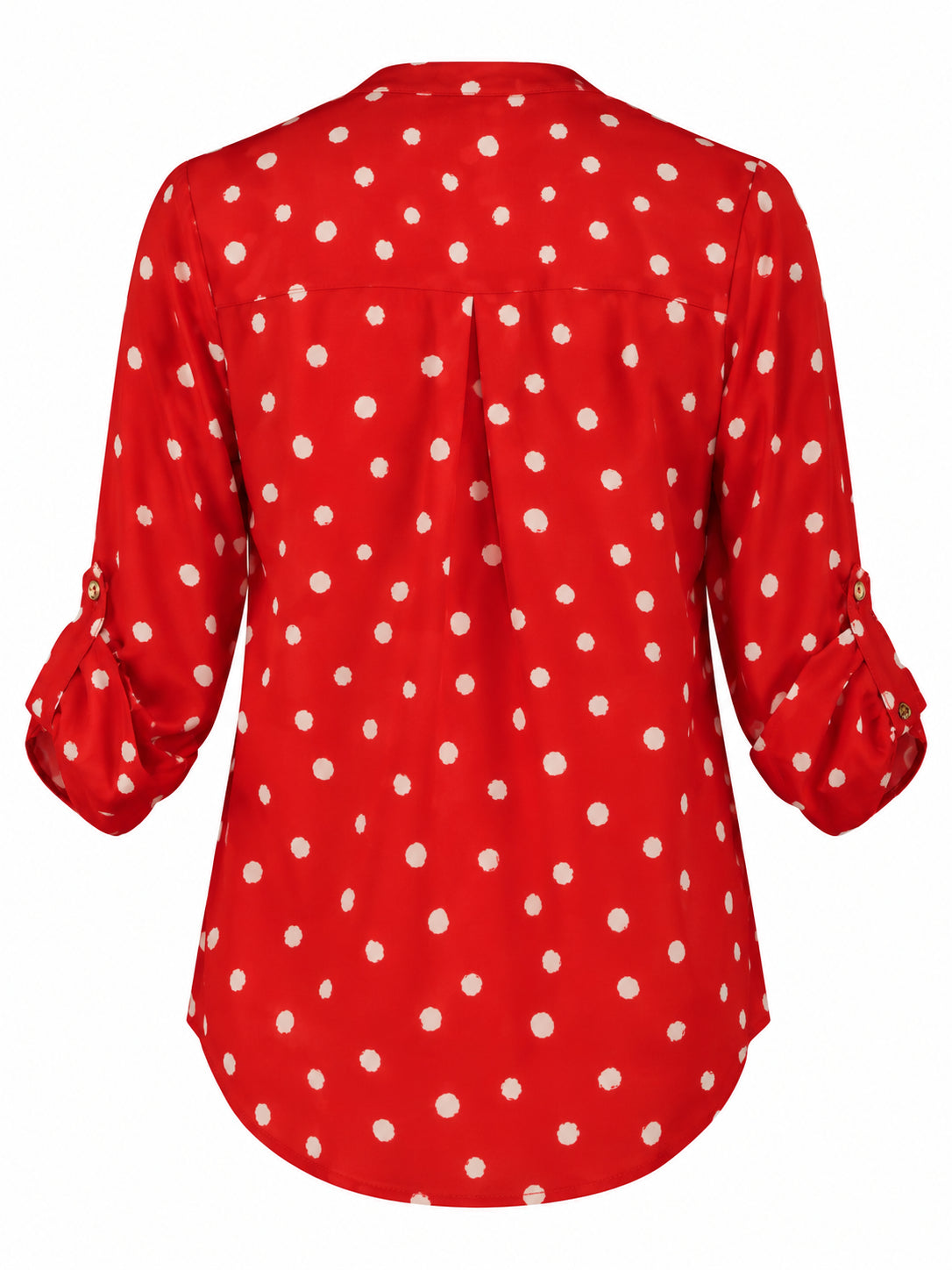 Polka Dot Zip Pocket Blouse