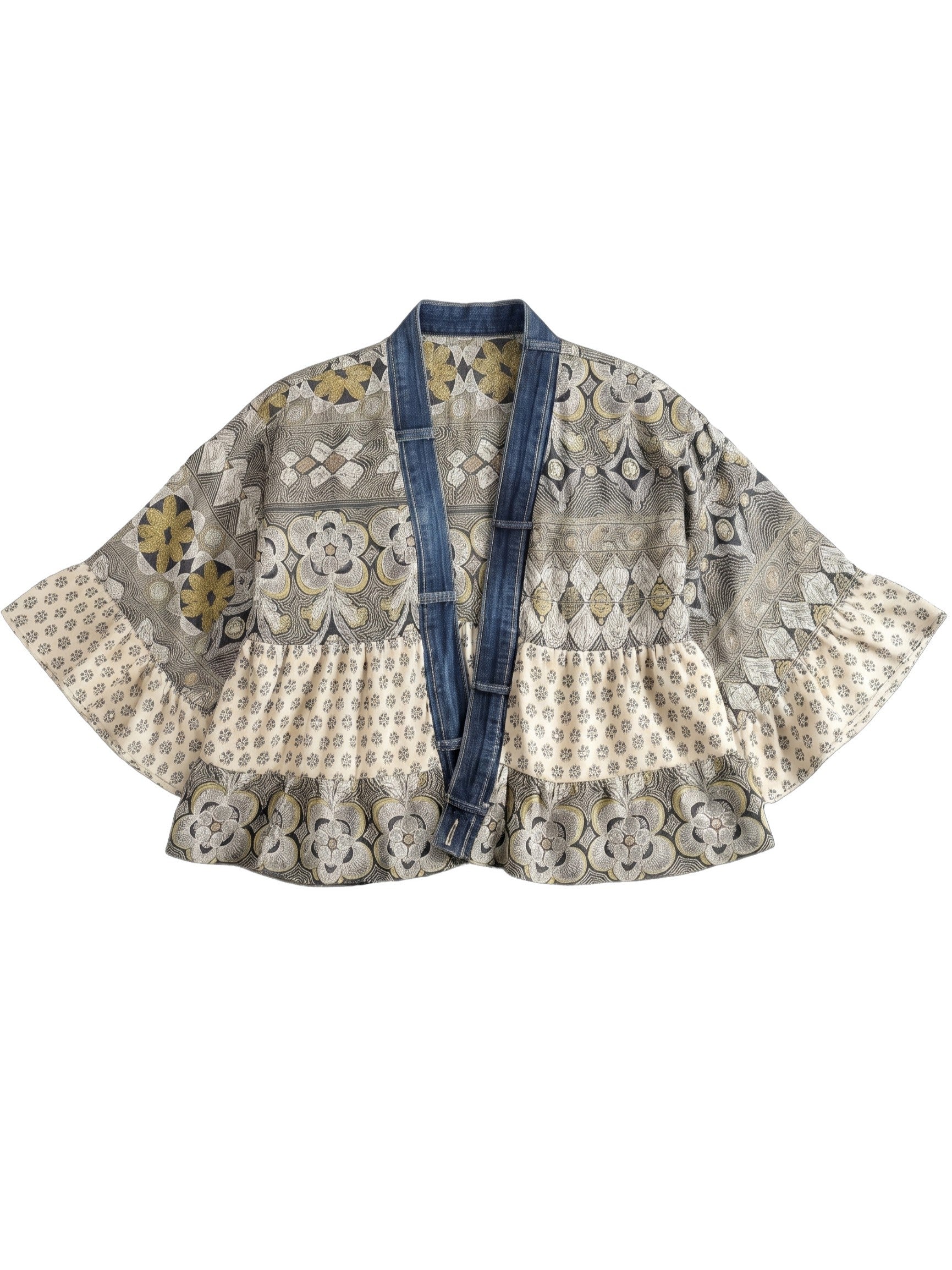 Shannon Passero Tiffany Tiered Denim Trim Cardigan