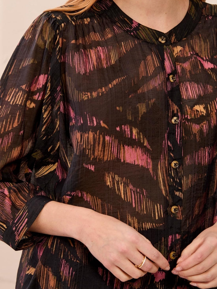 Tribal Late Bloom Floral Dolman Sleeve Top