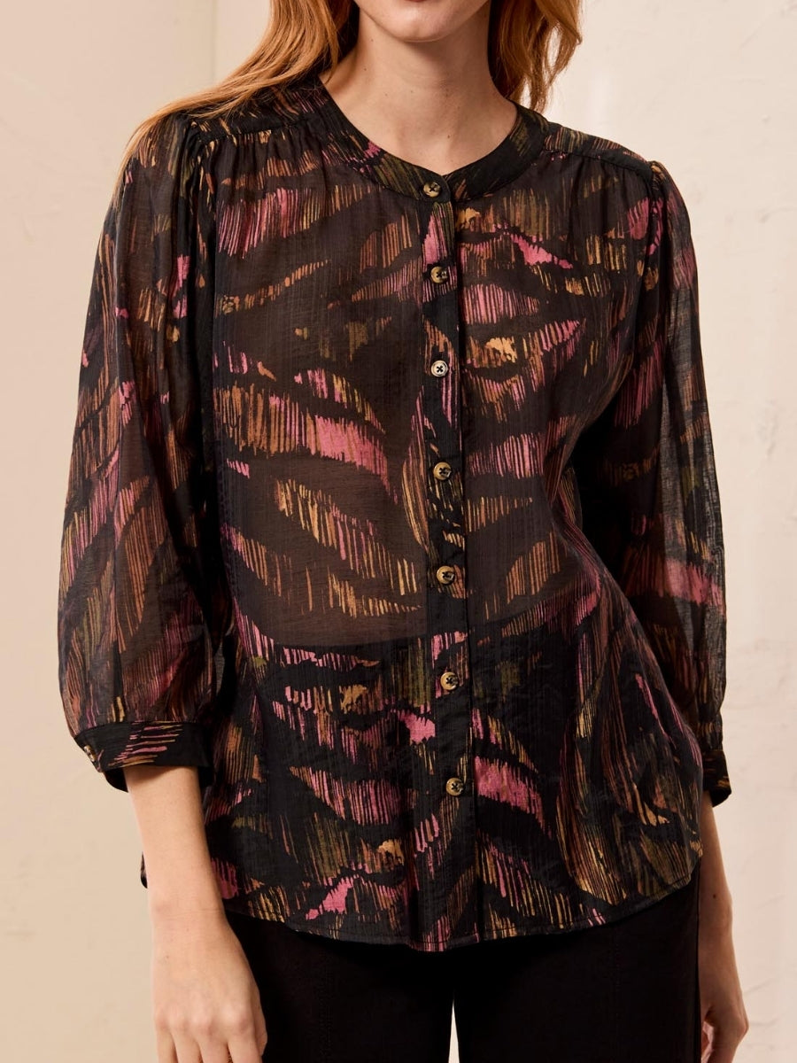 Tribal Late Bloom Floral Dolman Sleeve Top