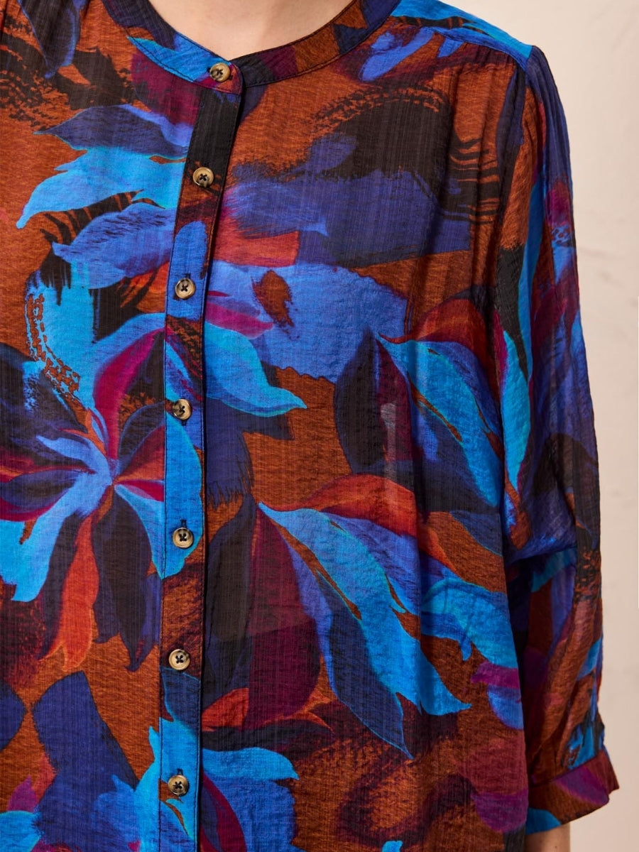 Tribal Late Bloom Floral Dolman Sleeve Top