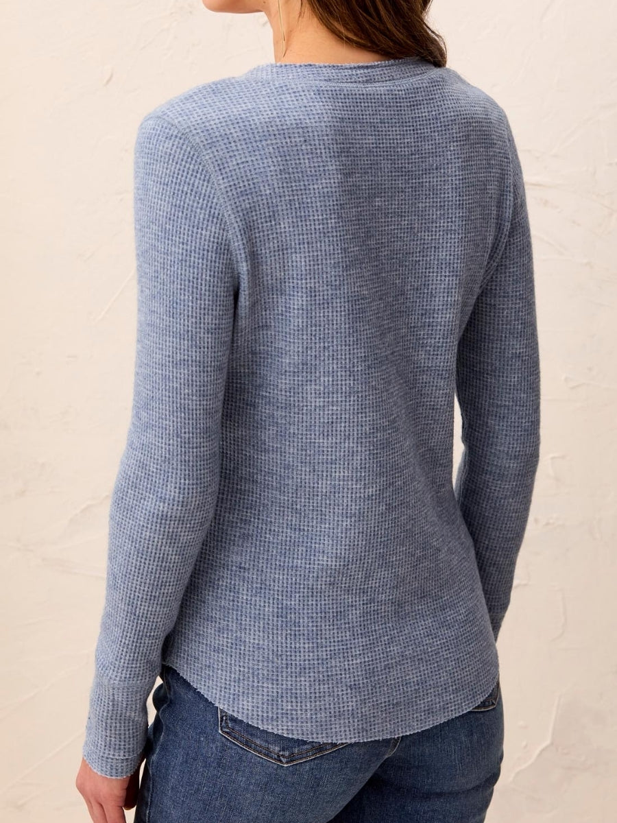 Tribal Henley Waffle Long Sleeve Top