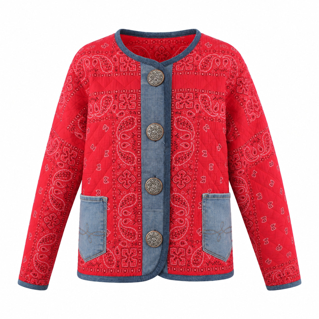 Shannon Passero Jill Bandana & Denim Button Jacket