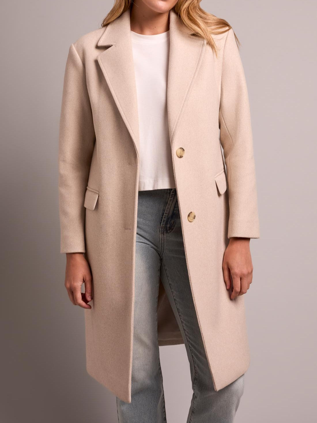 Tribal Casual Chic Button Front Fooler Coat