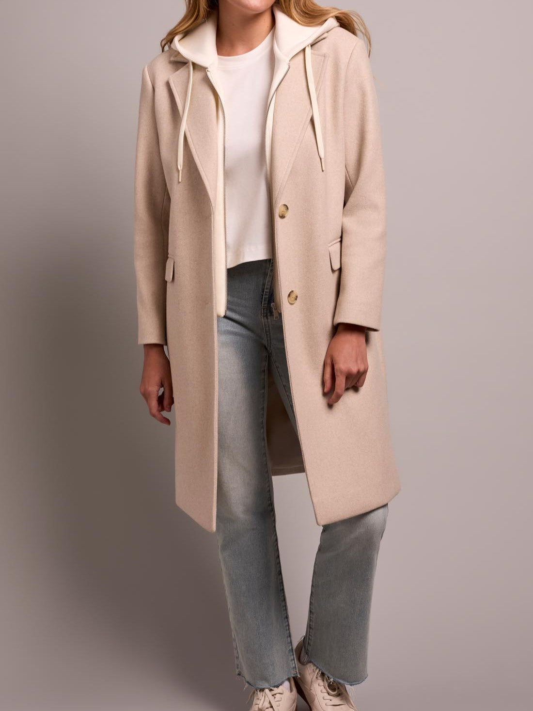 Tribal Casual Chic Button Front Fooler Coat
