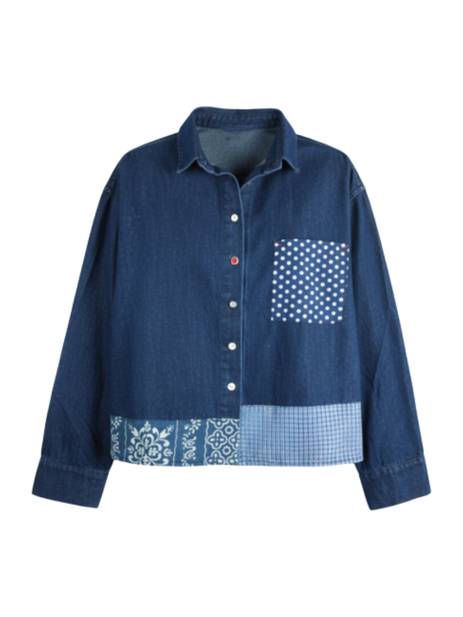 Shannon Passero Erica Mixed Denim Shirt