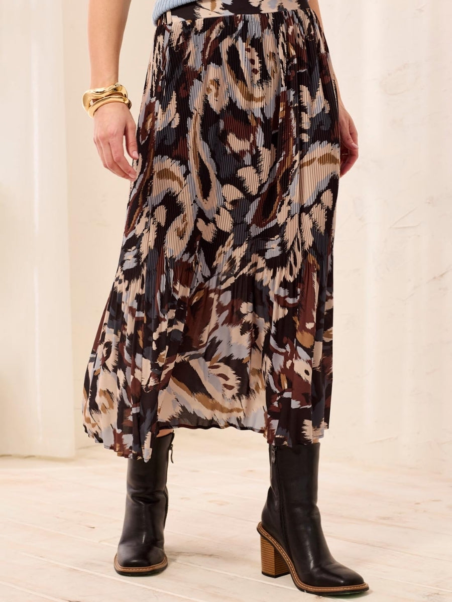 Tribal Plisse Midi Skirt