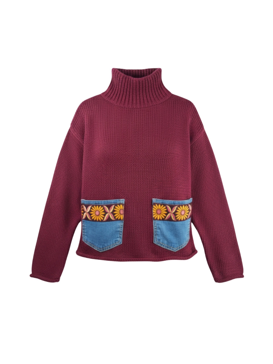Shannon Passero Vinnie Flower Child Mock Neck Sweater