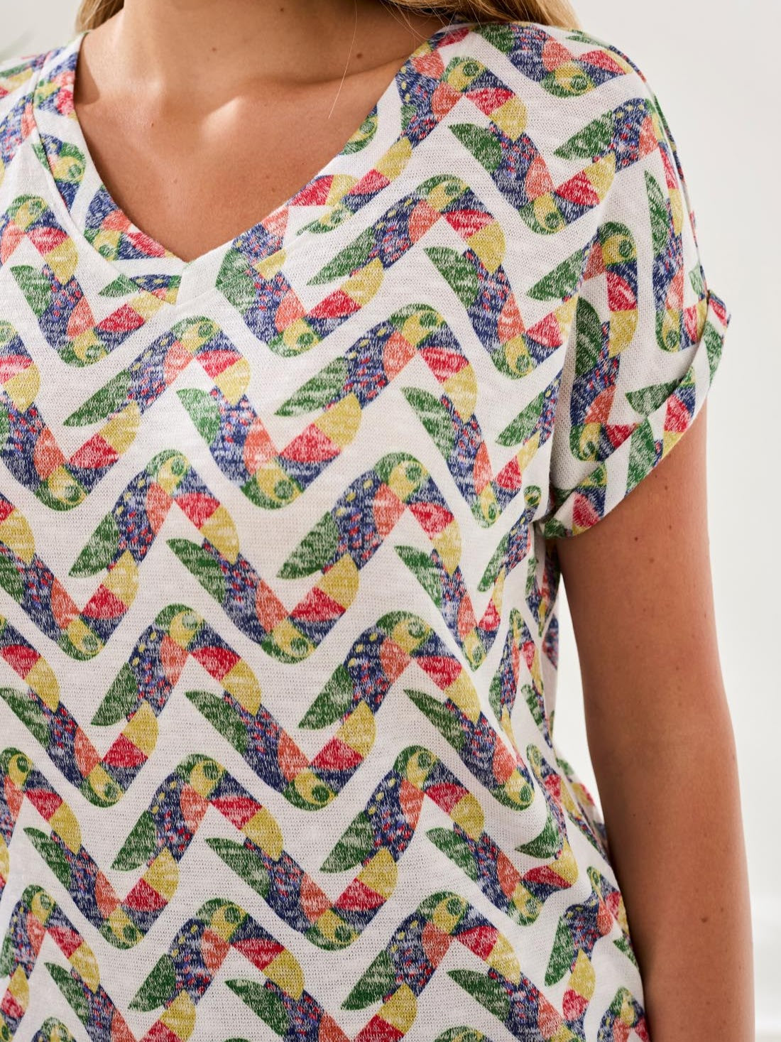 Tribal Wear-Me-Two-Ways Printed Short Sleeve Top