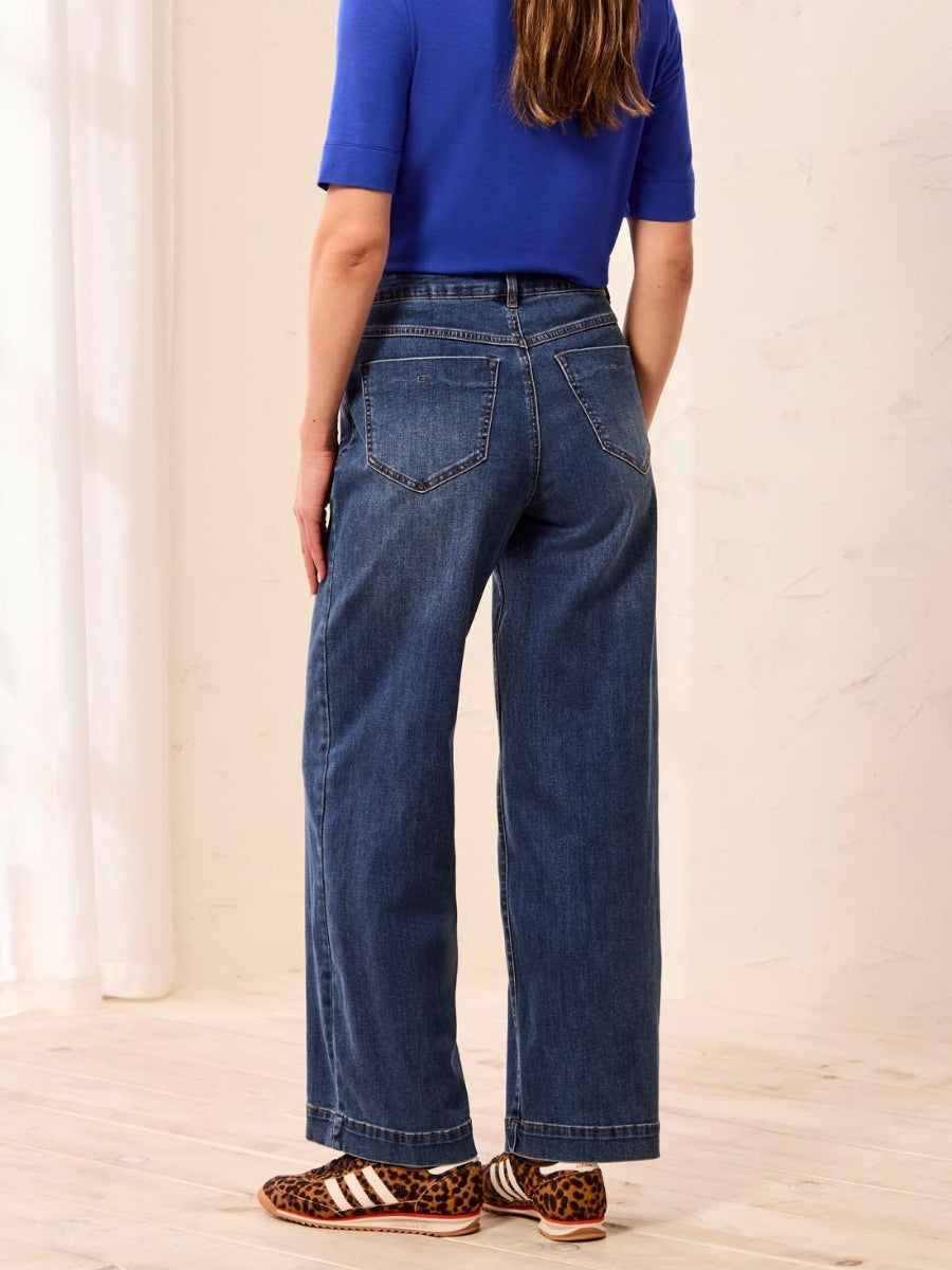 Tribal Audrey Button Fly Wide Leg Denim Jean