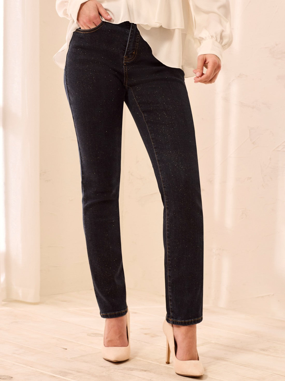 Tribal Sophia Glitz 28" Straight Leg Jeans