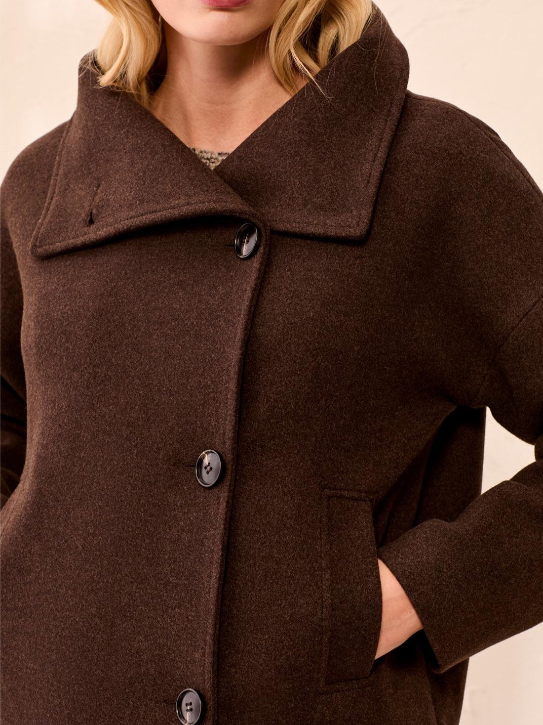 Tribal Lofty Chic Funnel Neck Jacket