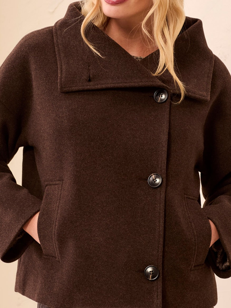 Tribal Lofty Chic Funnel Neck Jacket