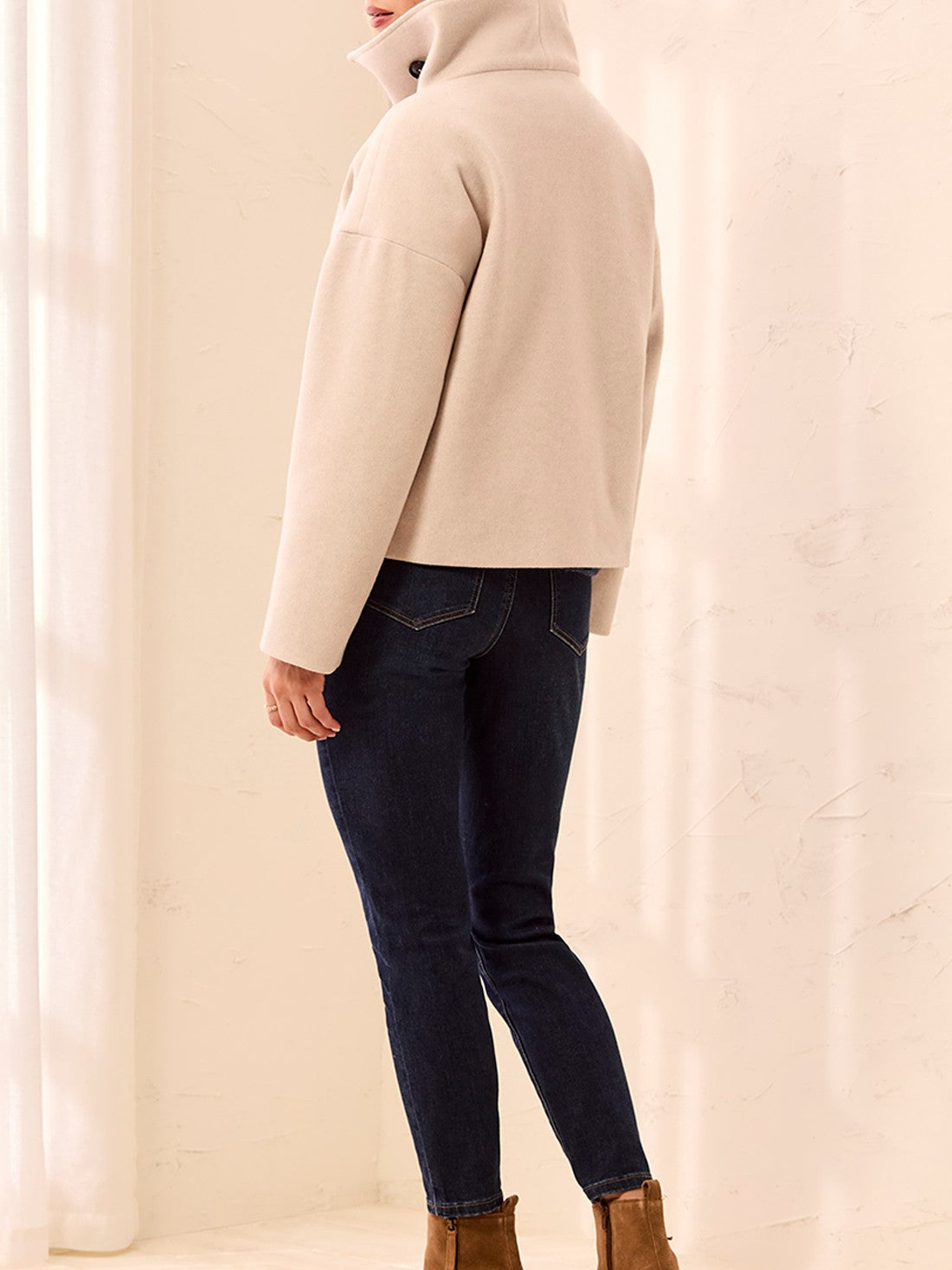 Tribal Lofty Chic Funnel Neck Jacket
