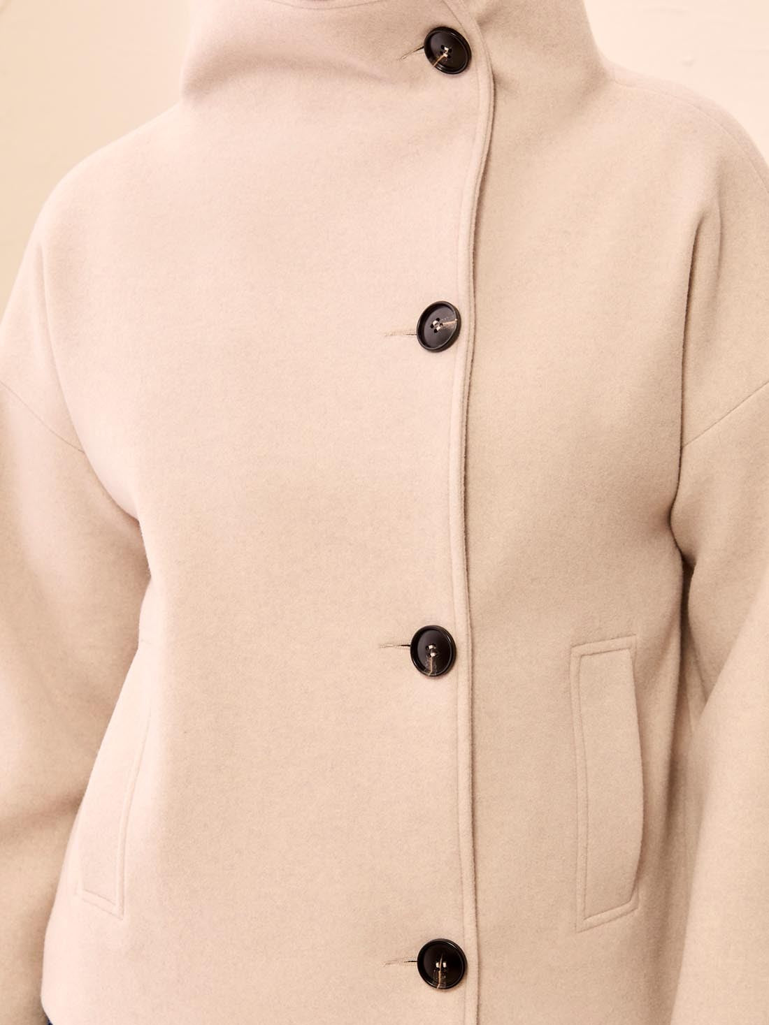 Tribal Lofty Chic Funnel Neck Jacket