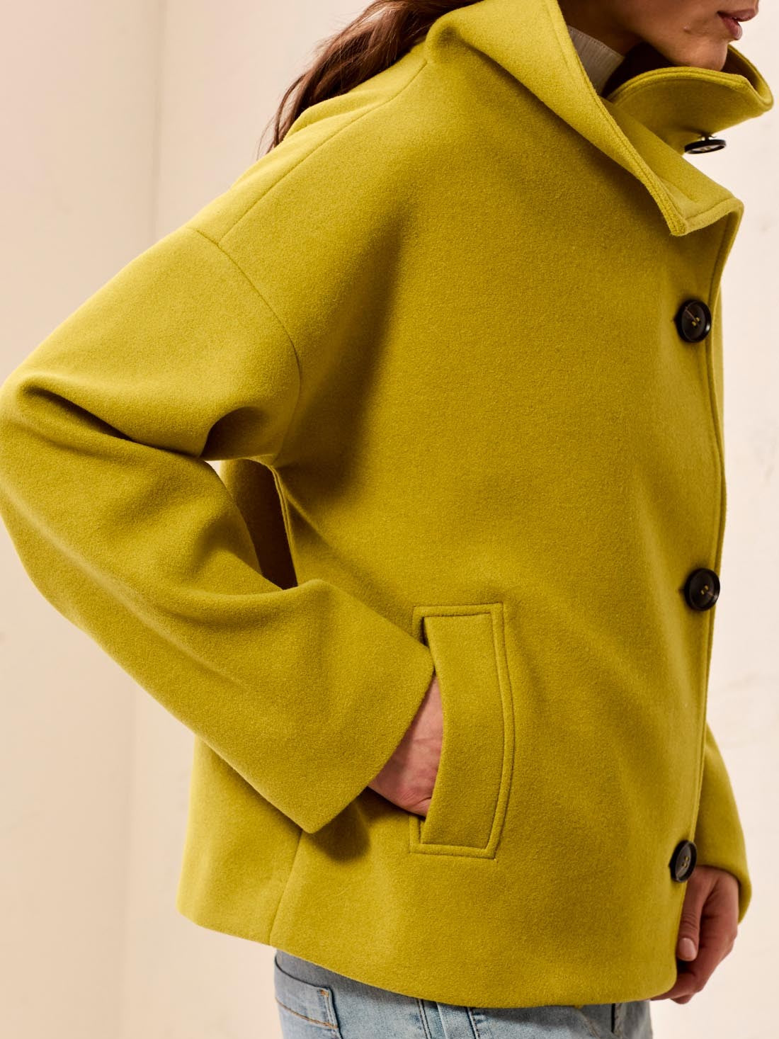 Tribal Lofty Chic Funnel Neck Jacket