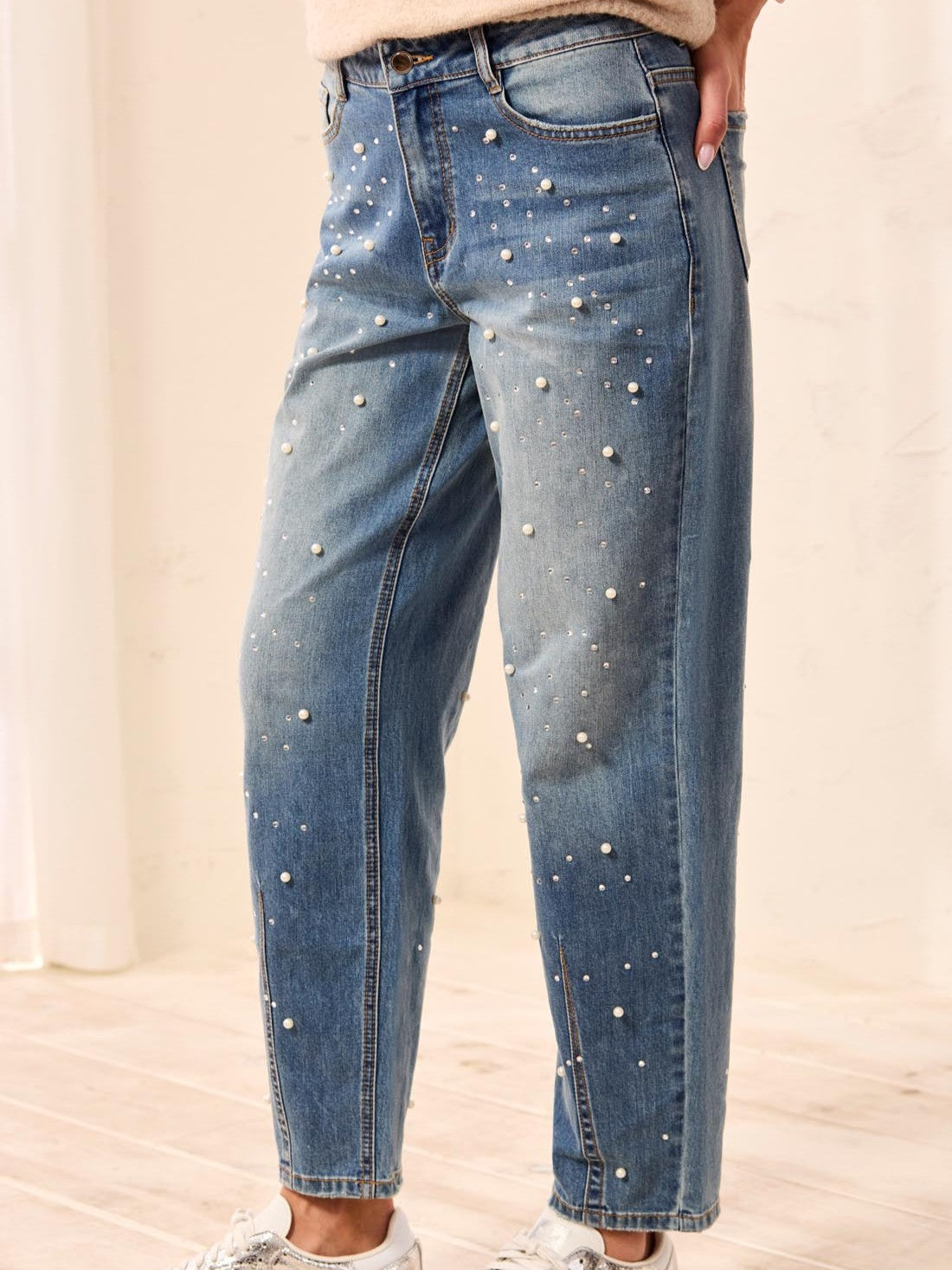 Tribal Audrey Pearls 28" Barrel Leg Pants