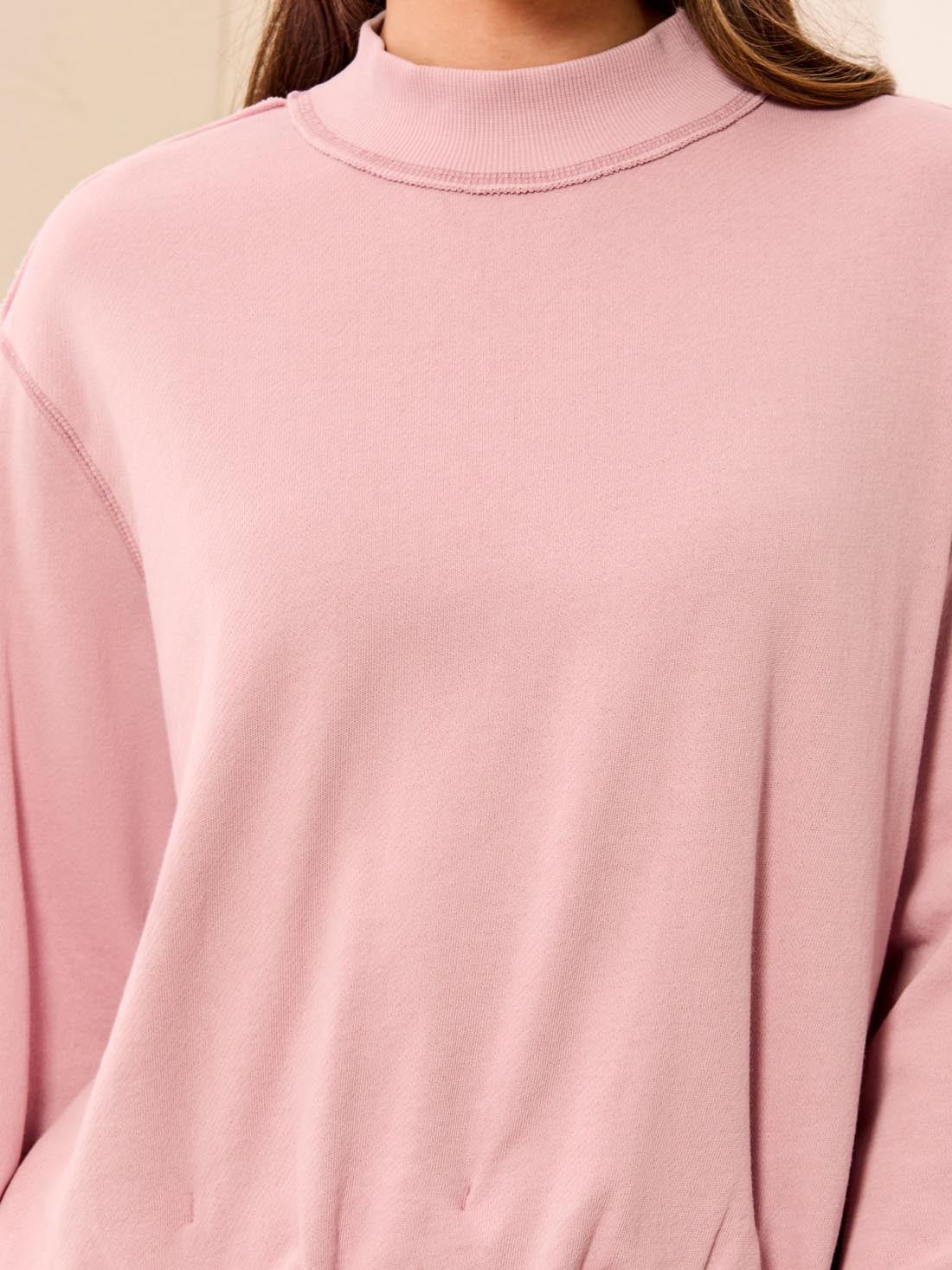 Tribal Casual Chic Button Bubble Crew Neck Sweater