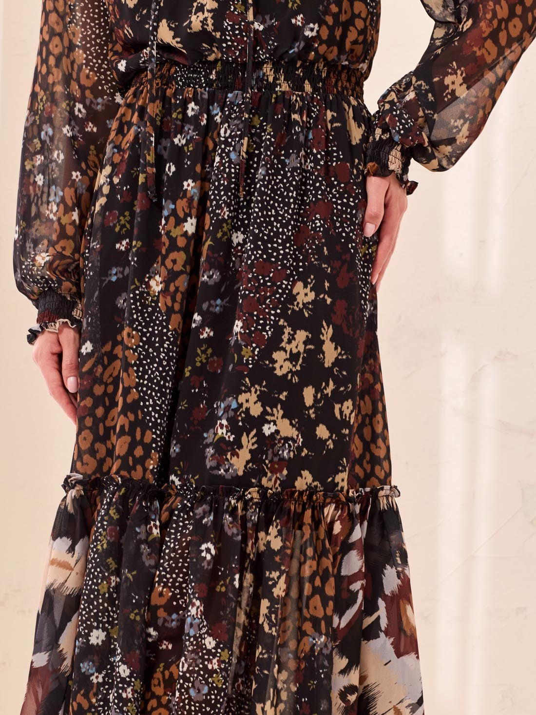 Tribal New Boho Tiered Drama Maxi Dress