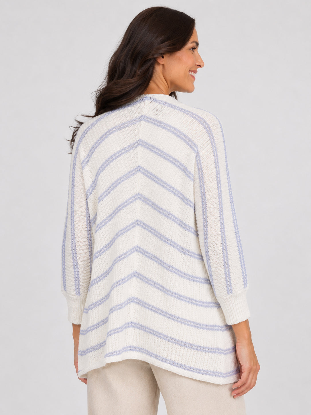 Striped Open Cardigan Sweater