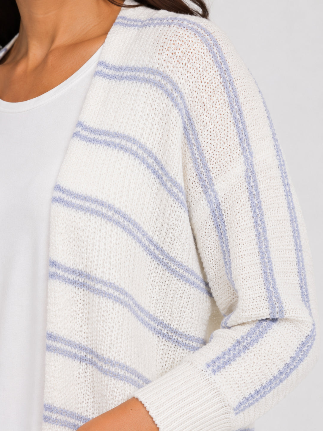 Striped Open Cardigan Sweater