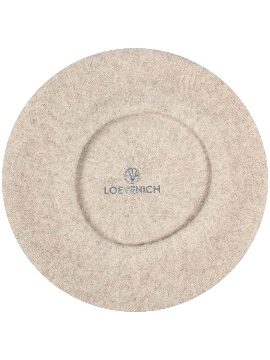 Round beige felt item with a centered circular detail and Loevenich logo